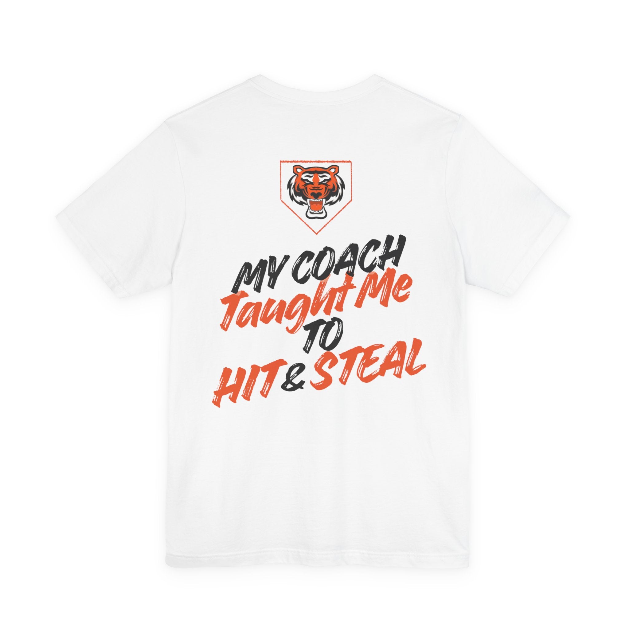 Coach T‑Shirt — "My Coach Taught Me to Hit & Steal" Baseball Tee