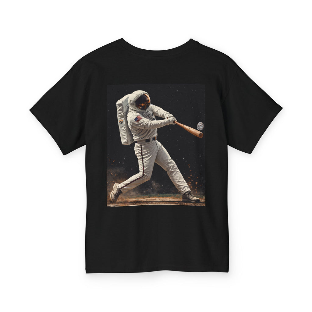Kids Baseball Tee — Astronaut Batter & Tiger Home Plate Graphic