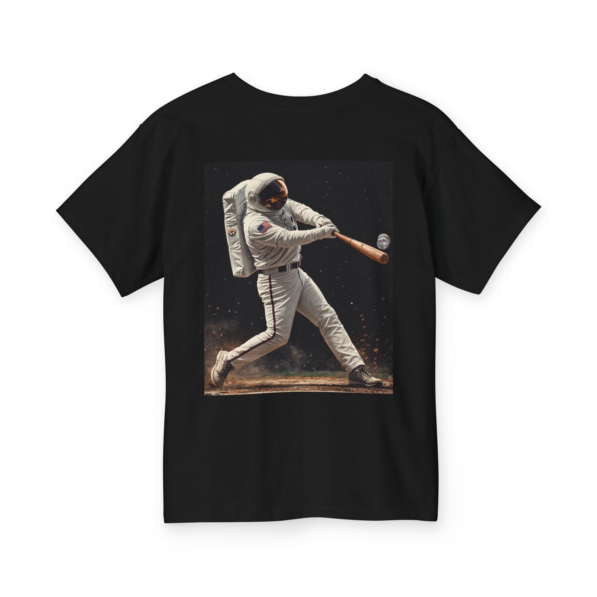 Kids Baseball Tee — Astronaut Batter & Tiger Home Plate Graphic
