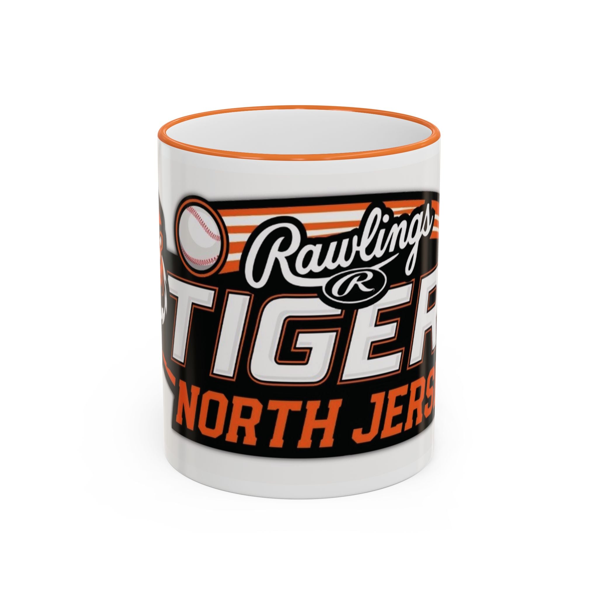Tiger Baseball Team Mug — Rawlings North Jersey Accent Rim & Handle (11oz/15oz)